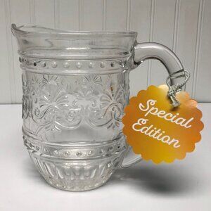 Pioneer Woman Cassie Clear Glass Embossed Pitcher Special Edition New